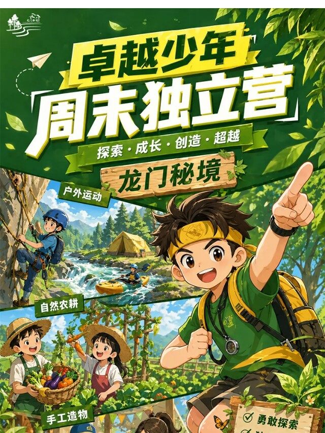 图片[1]-卓越少年周末独立营 | 2天1晚，在山野间长成自带光芒的少年-龙门秘境